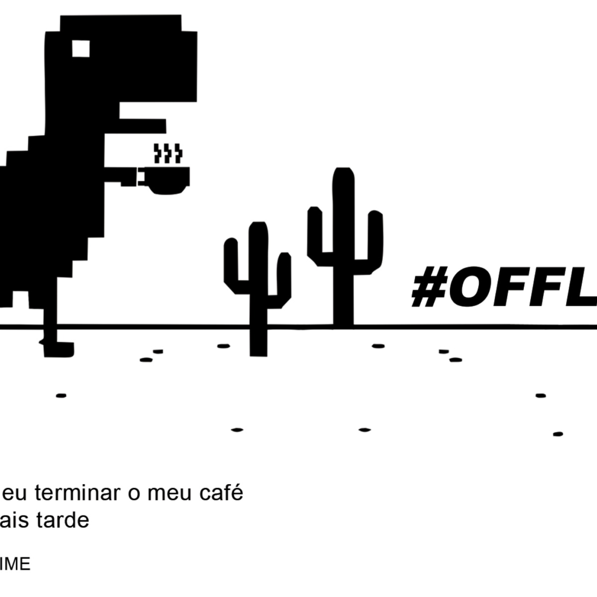 Nome do produto: Caneca Dinossauro Offline Porcelana