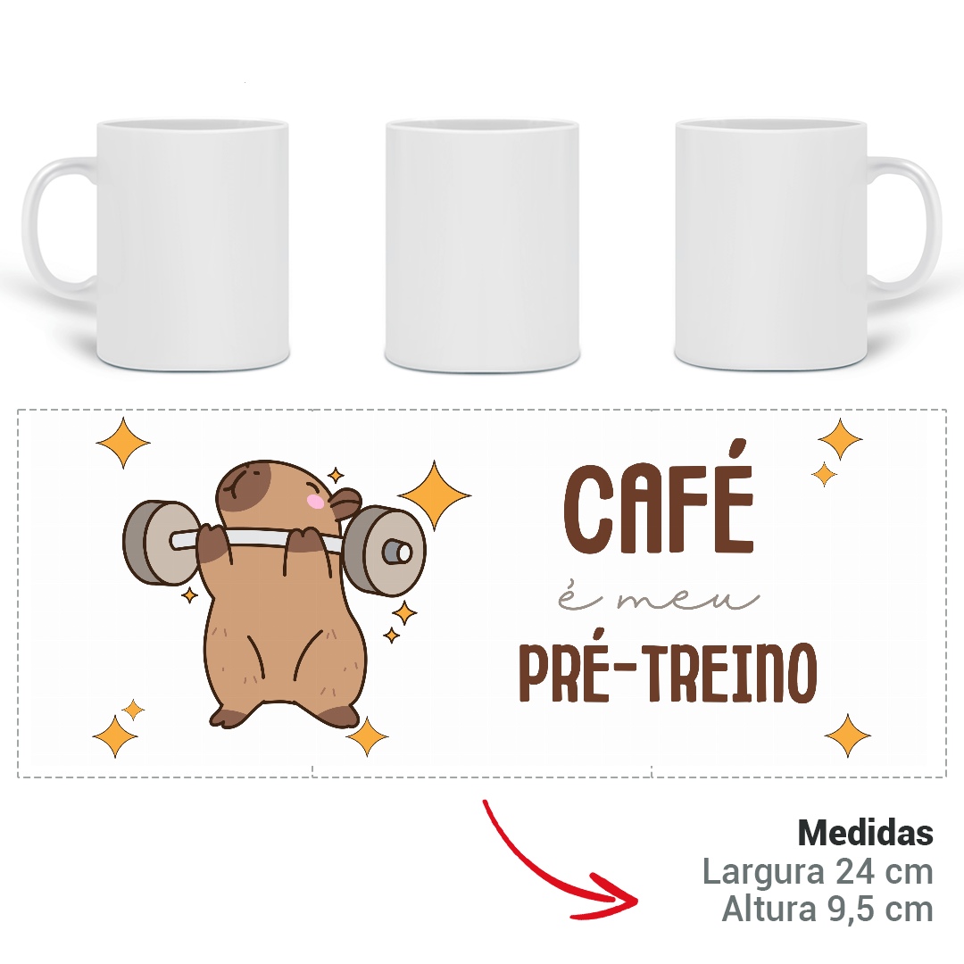 Nome do produto: Caneca Capivara Café Pré-treino