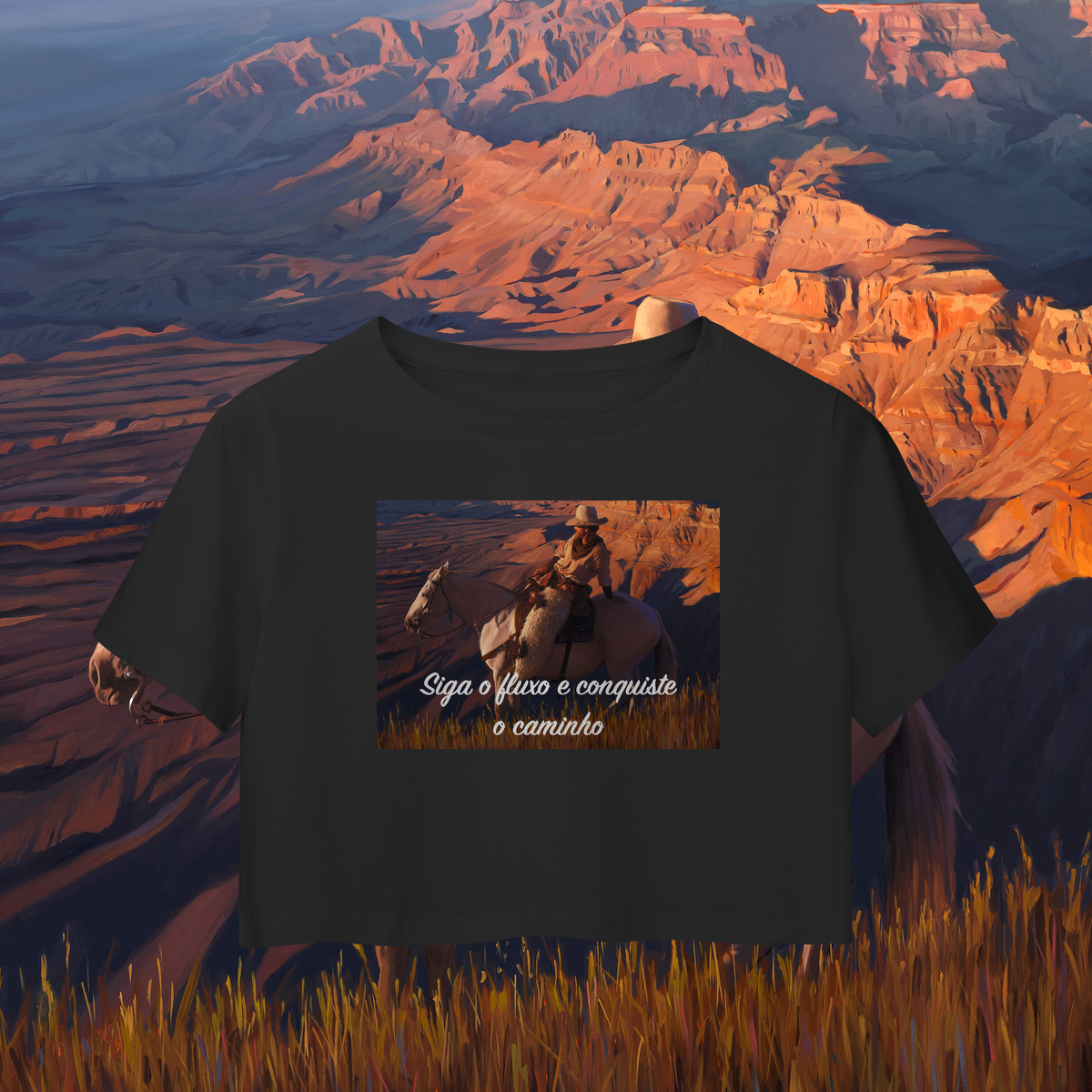 In the middle run a river - Camisa Cropped