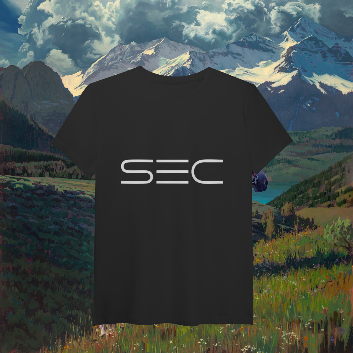 Living with Mountains - T-Shirt Pima