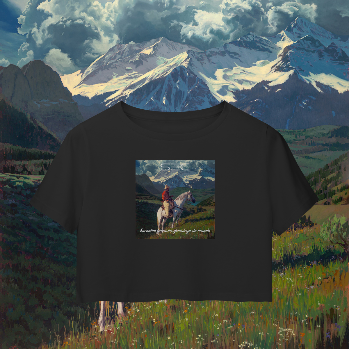 Living with Mountains - Camisa Cropped