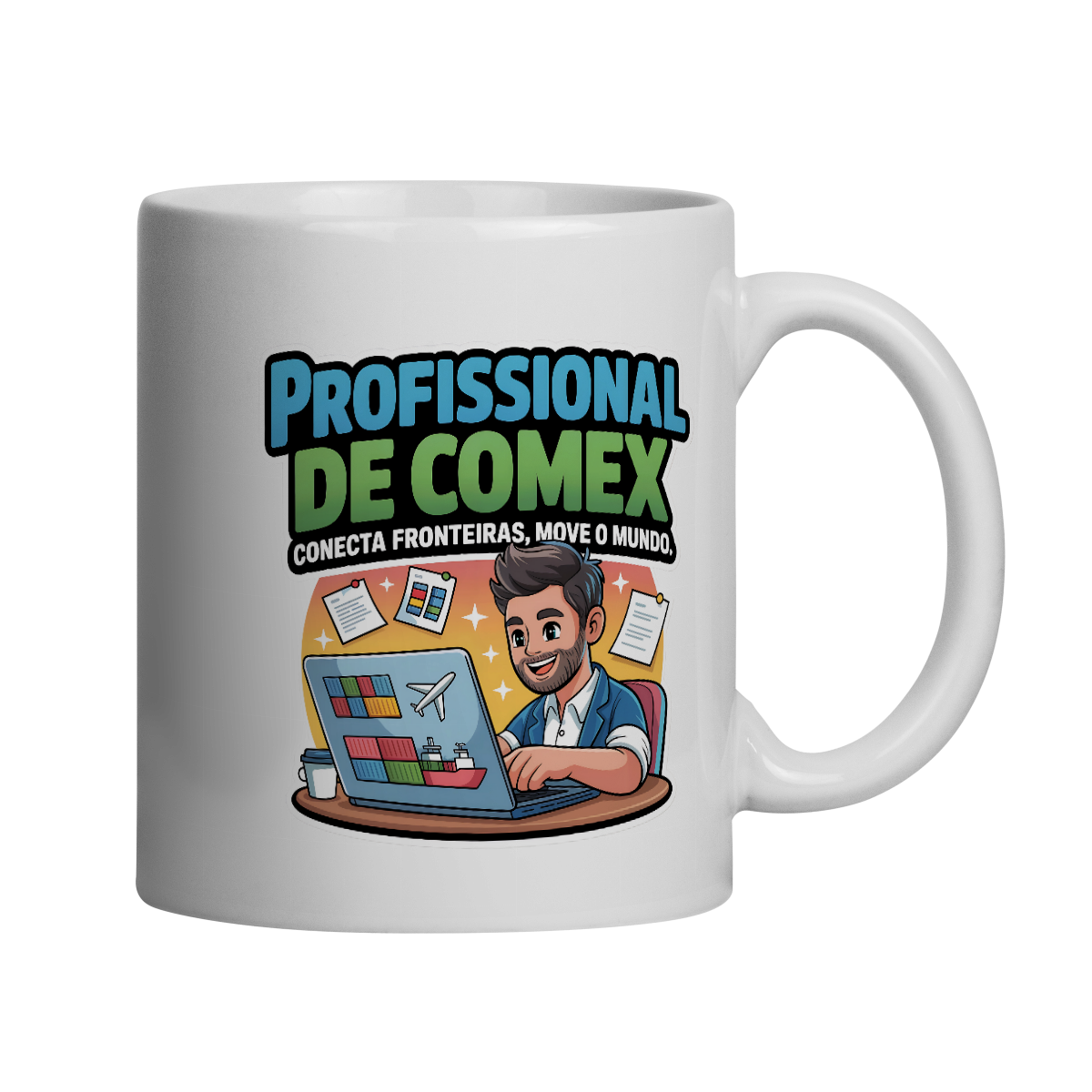 Caneca Conecta Fronteiras, Move o Mundo ☕ 