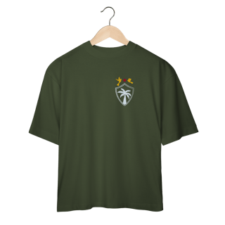 Camiseta Oversized Estampa frente e verso  - Escudo Bem-me-quer 99
