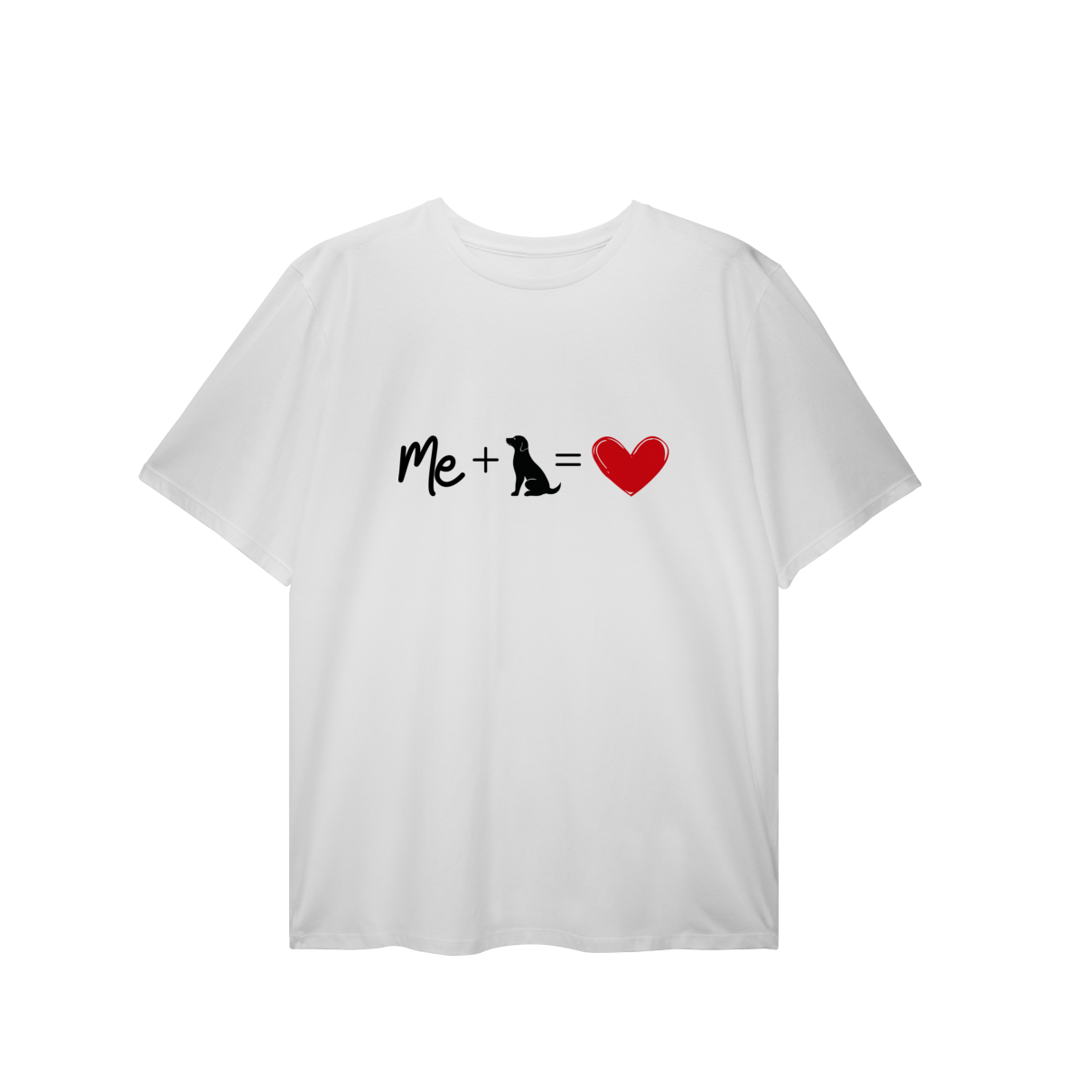 T-Shirt Plus Size - Me + Dog = Love