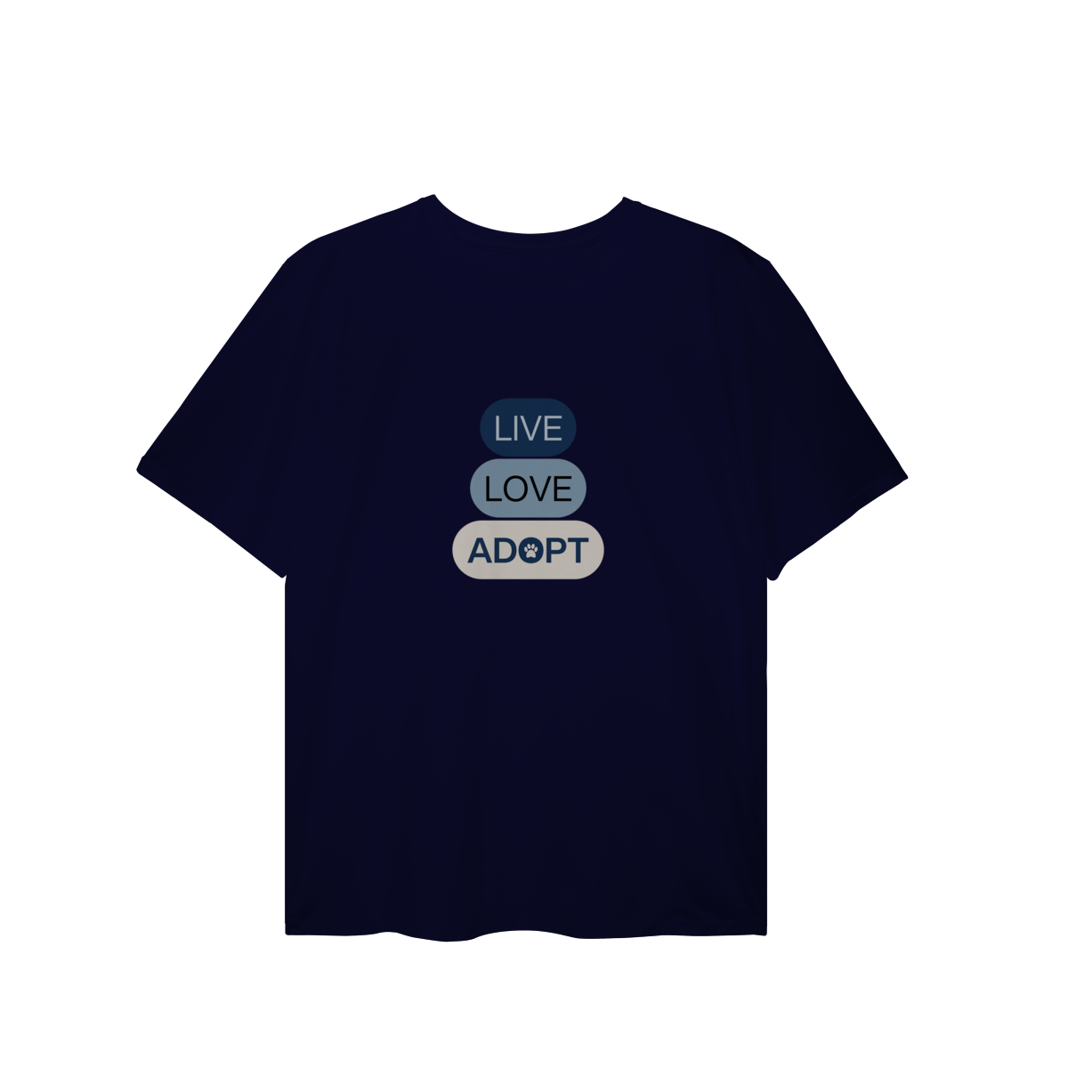 T-Shirt Plus Size - Live, Love, Adopt Blue