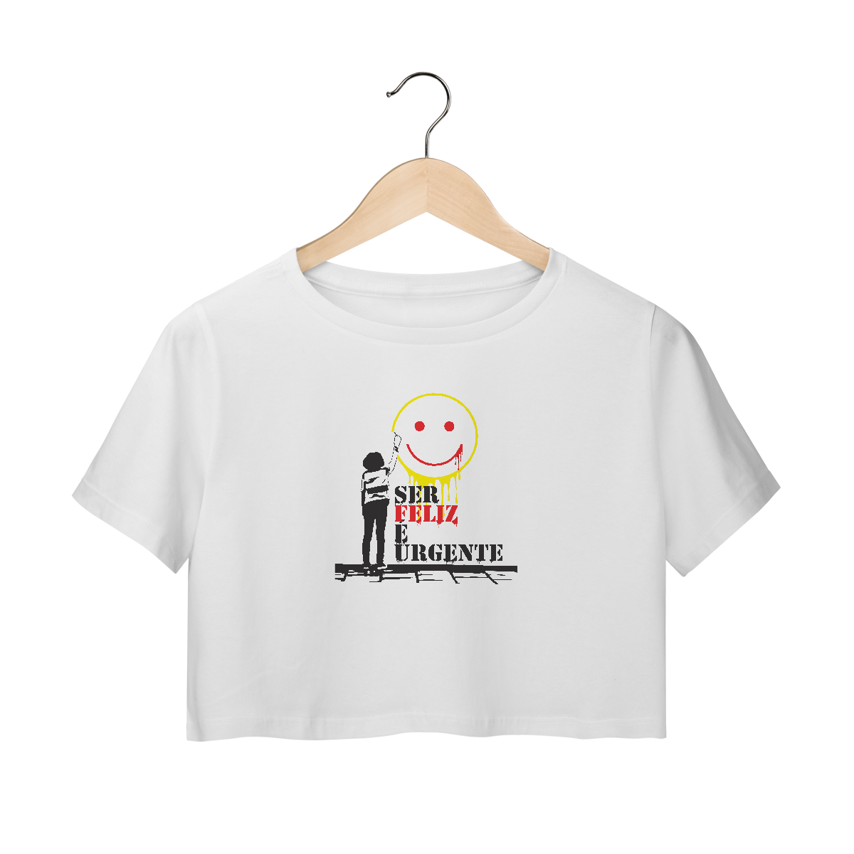 Camisa Cropped - Ser Feliz