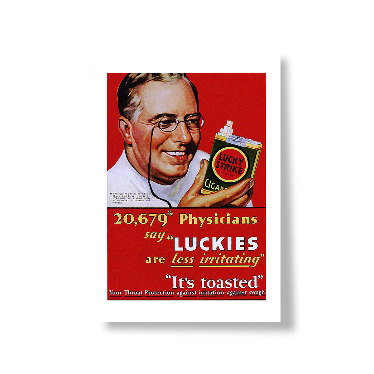 Pôster Vintage Retrô – Propaganda Clássica Lucky Strike (Década de 40/50)