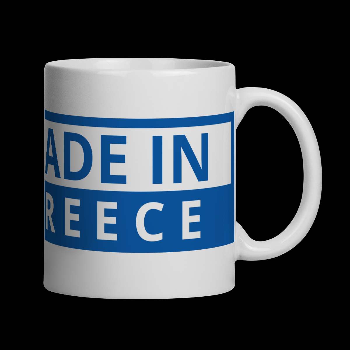 Caneca Cerâmica “Made in Greece” – Design Exclusivo em Azul e Branco