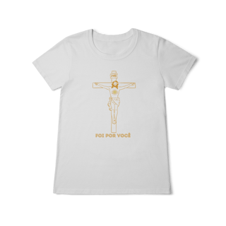 Camiseta Feminina Baby Long Classic - Foi por Você - Cruz