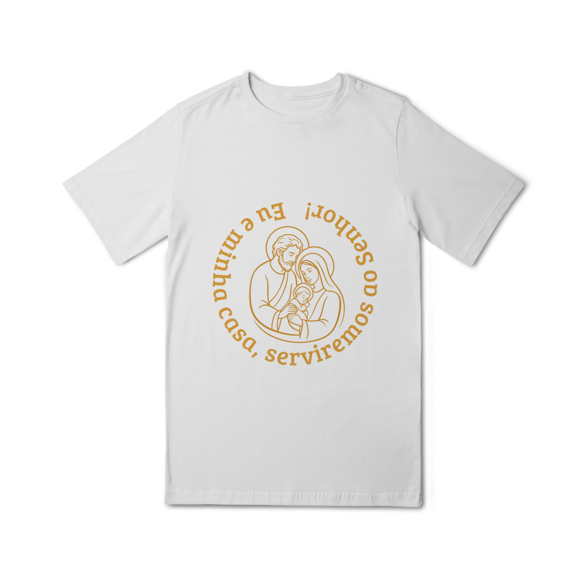 Camiseta Quality Infantil (10 a 14) - Eu e Minha Casa Serviremos ao Senhor