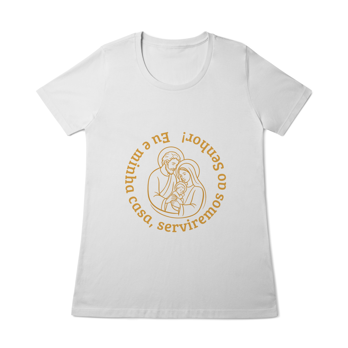  Camiseta Feminina Baby Long Quality - Eu e Minha Casa Serviremos ao Senhor