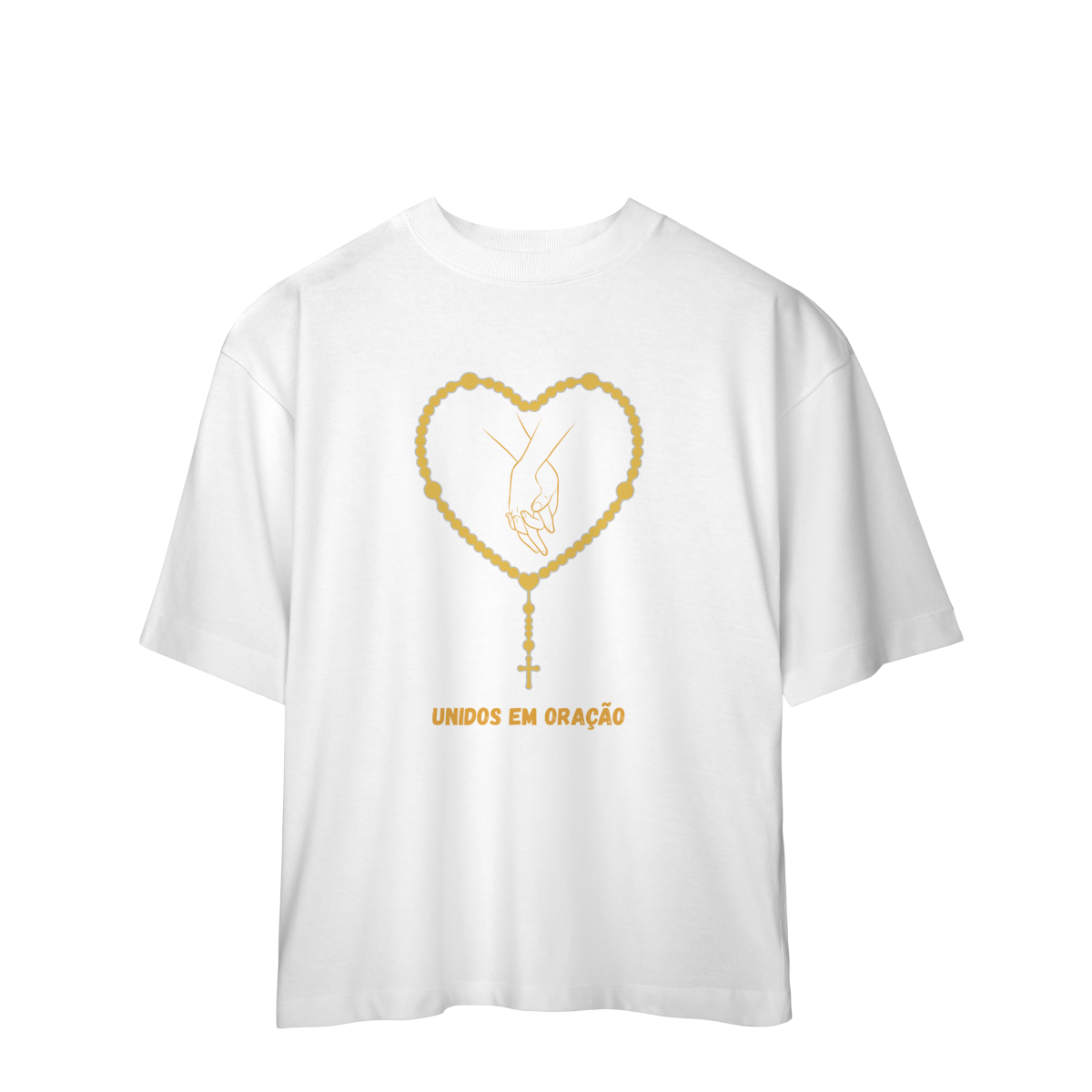 Camiseta Oversized - Unidos em oração - Terço
