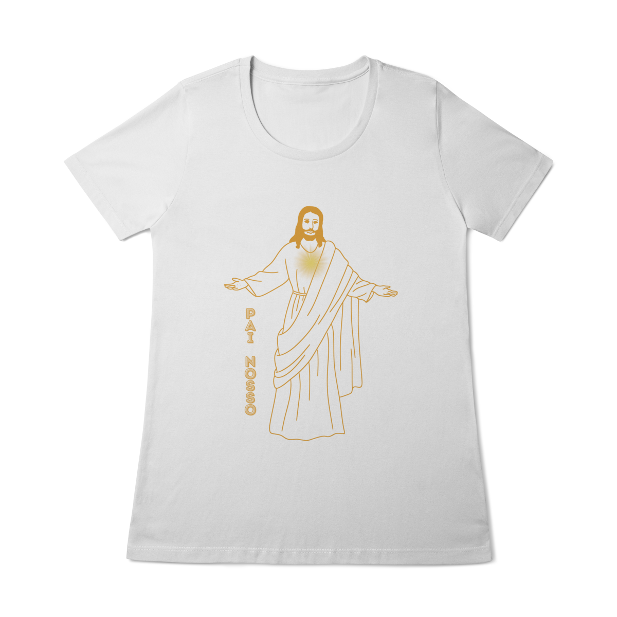  Camiseta Feminina Baby Long Quality - Jesus - Pai Nosso