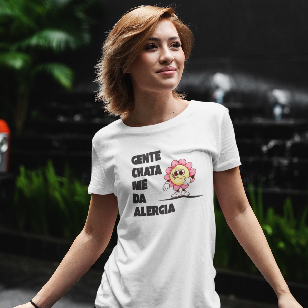 Camiseta Gente Chata me da Alergia Branca