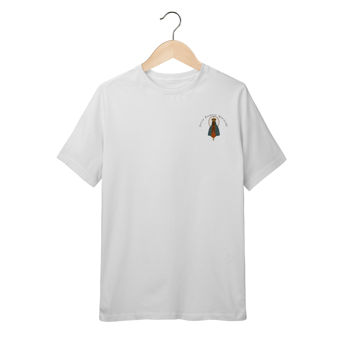 Quality Infantil (10 a 14) – Nossa Senhora Aparecida (Frente emblema + Verso estampado)