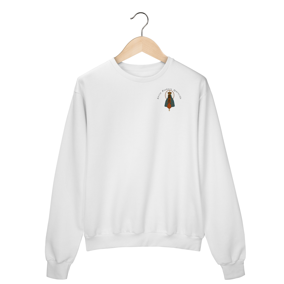 Moletom Prime Fechado – Nossa Senhora Aparecida (Frente Pequena + Costas Grandes)