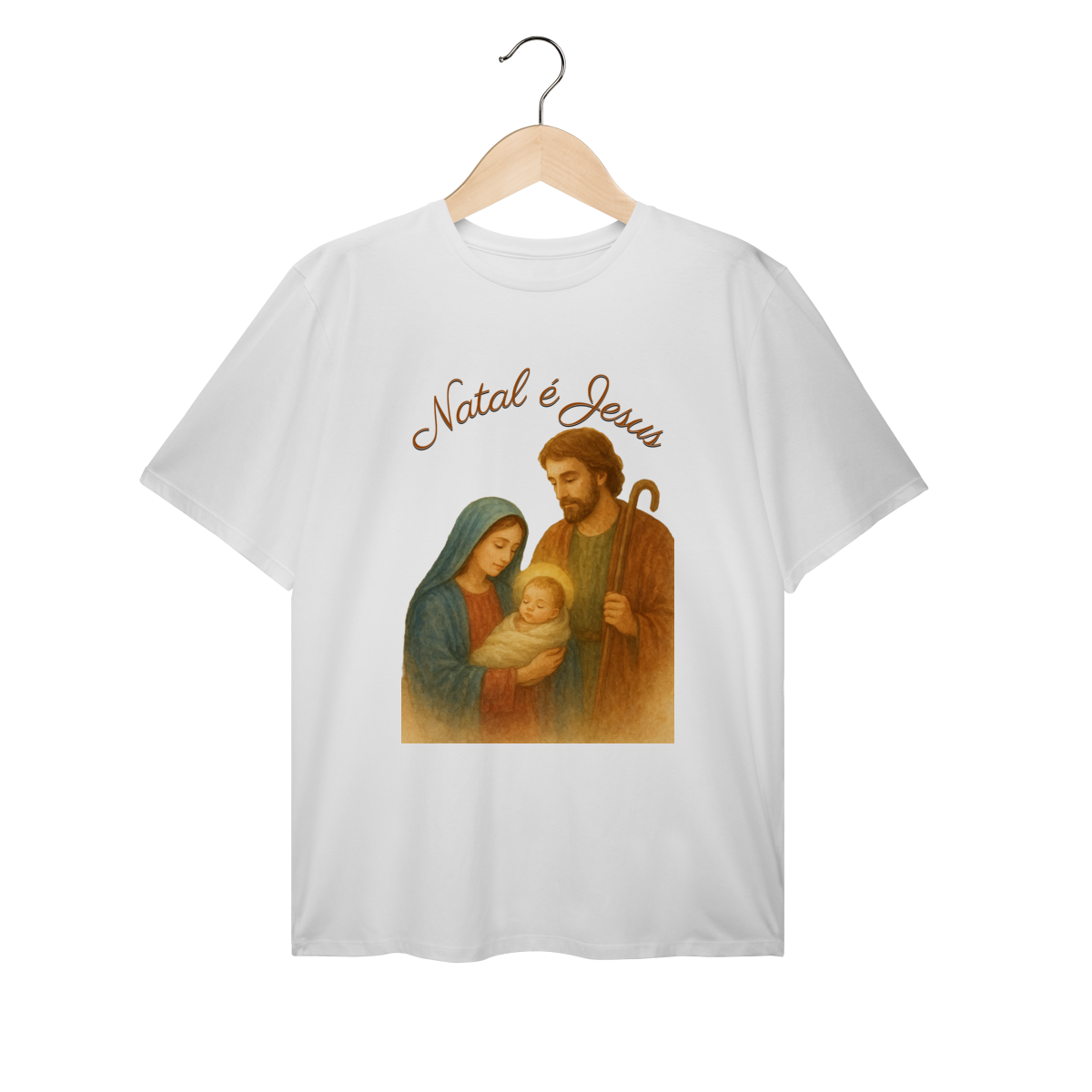 T-Shirt Plus Size Natal é Jesus – Sagrada Família