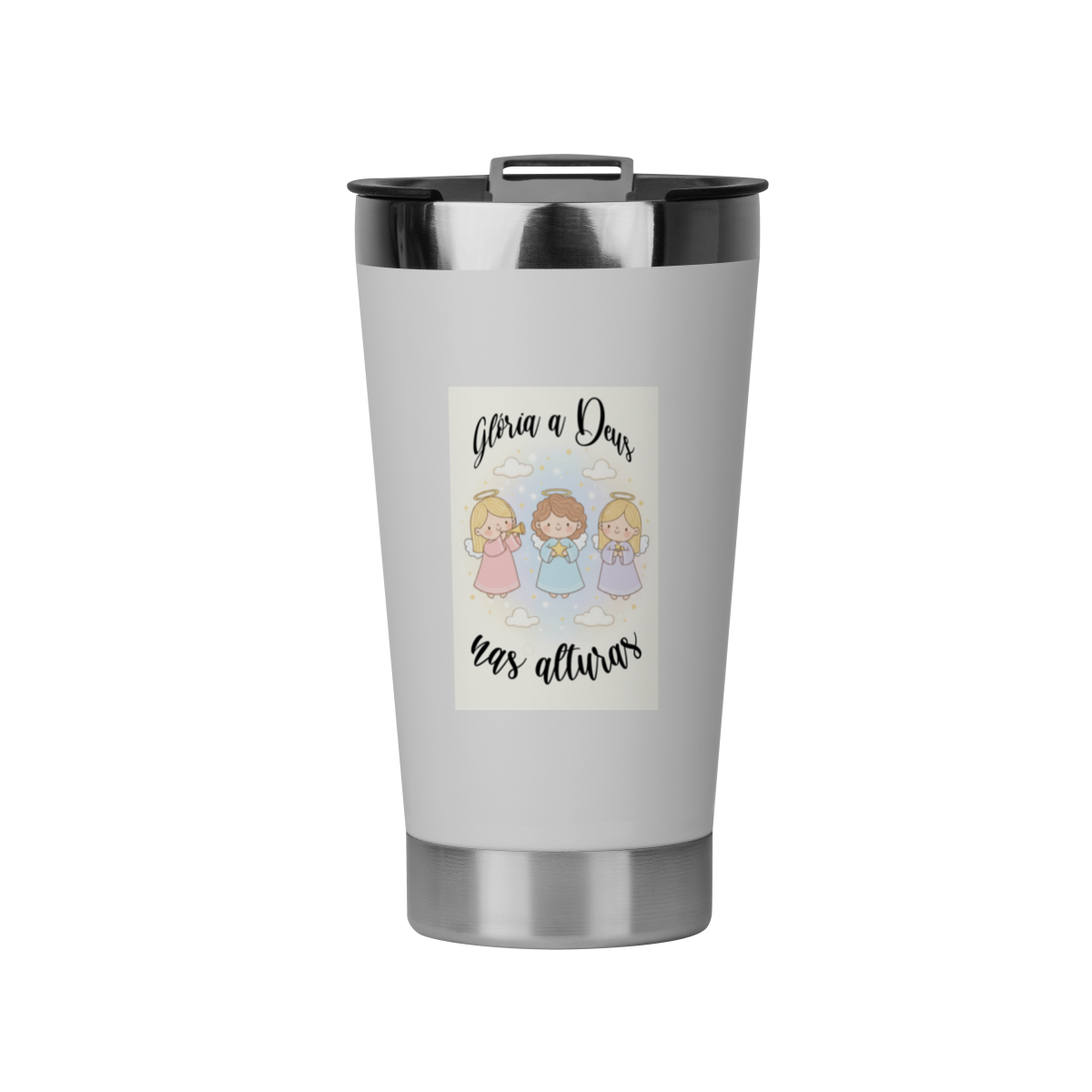 Copo Térmico Glória a Deus nas Alturas – Anjinhos