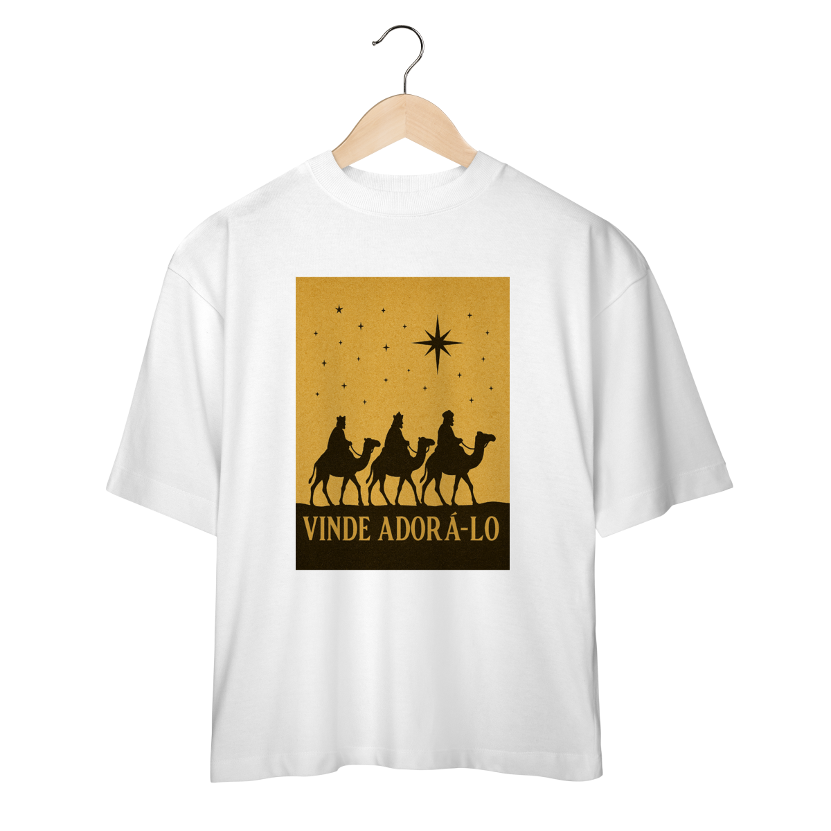 Camiseta Oversized Vinde Adorá-Lo – Reis Magos