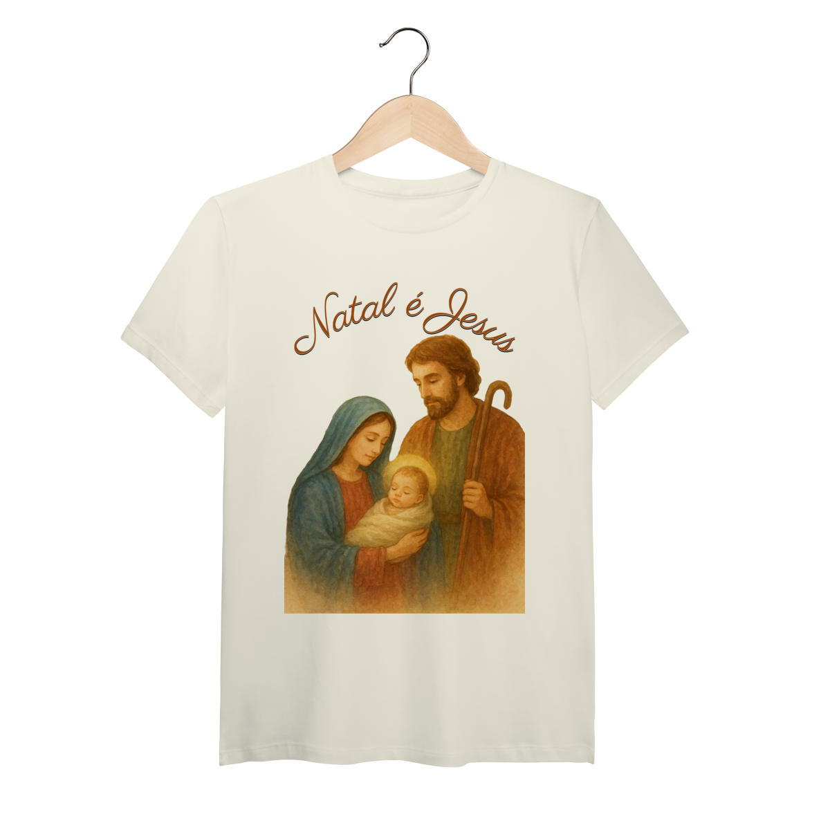 T-Shirt Pima Natal é Jesus – Sagrada Família