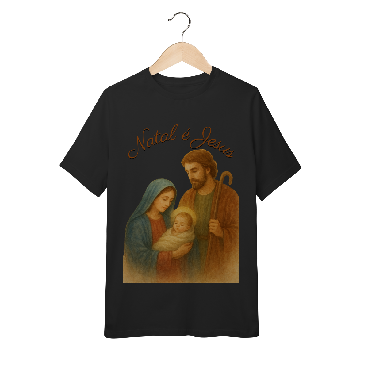Camiseta Quality (10 a 14) Natal é Jesus – Sagrada Família