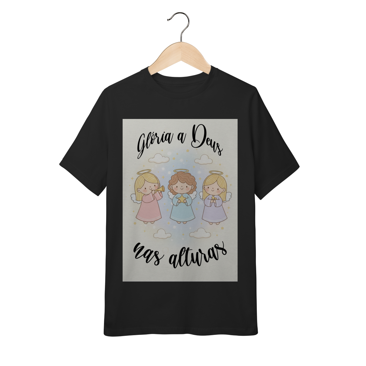 Camiseta Quality Juvenil Glória a Deus nas Alturas – Anjinhos (10 a 14 anos)