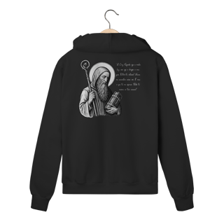 Moletom Prime com Zíper – São Bento | Oração e Proteção