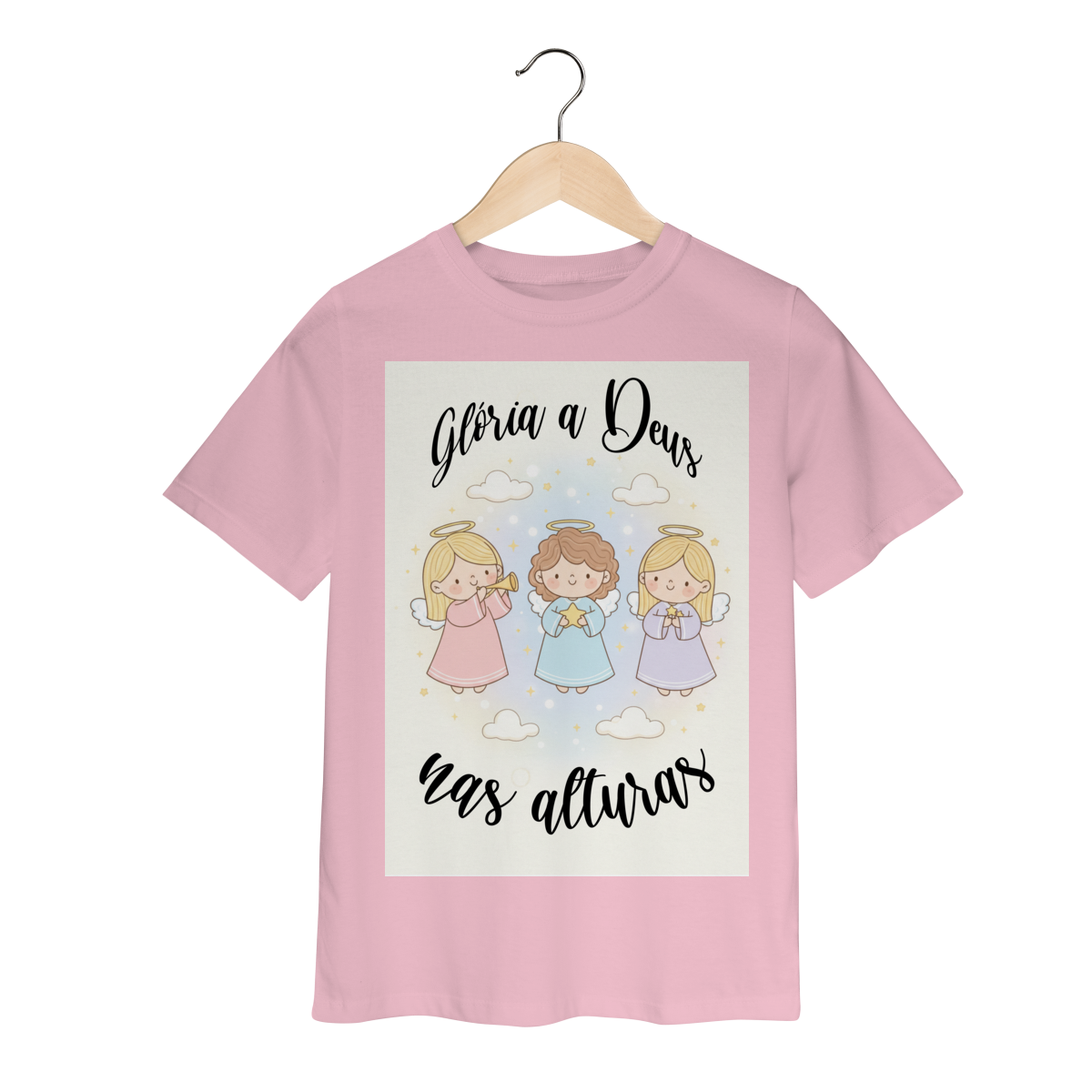 Camiseta Classic Infantil Glória a Deus nas Alturas – Anjinhos