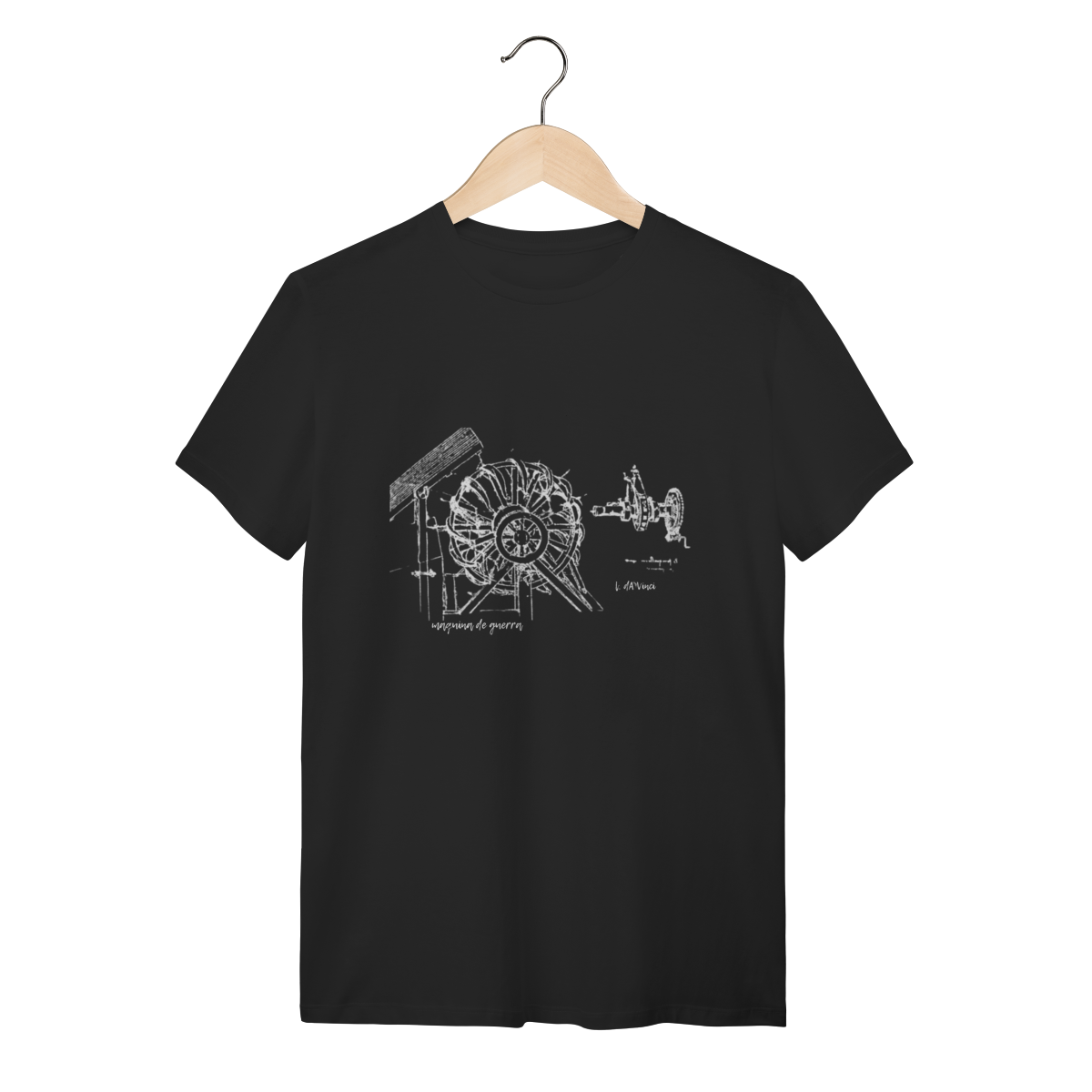Camiseta Masculina Máquina Da Vinci 100% Algodão Quality