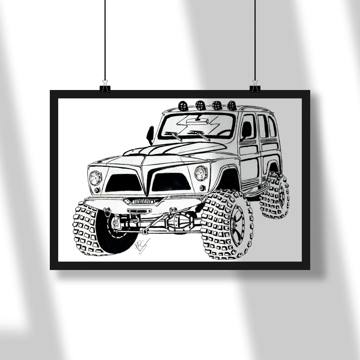 Poster Rural Willys Sketch 