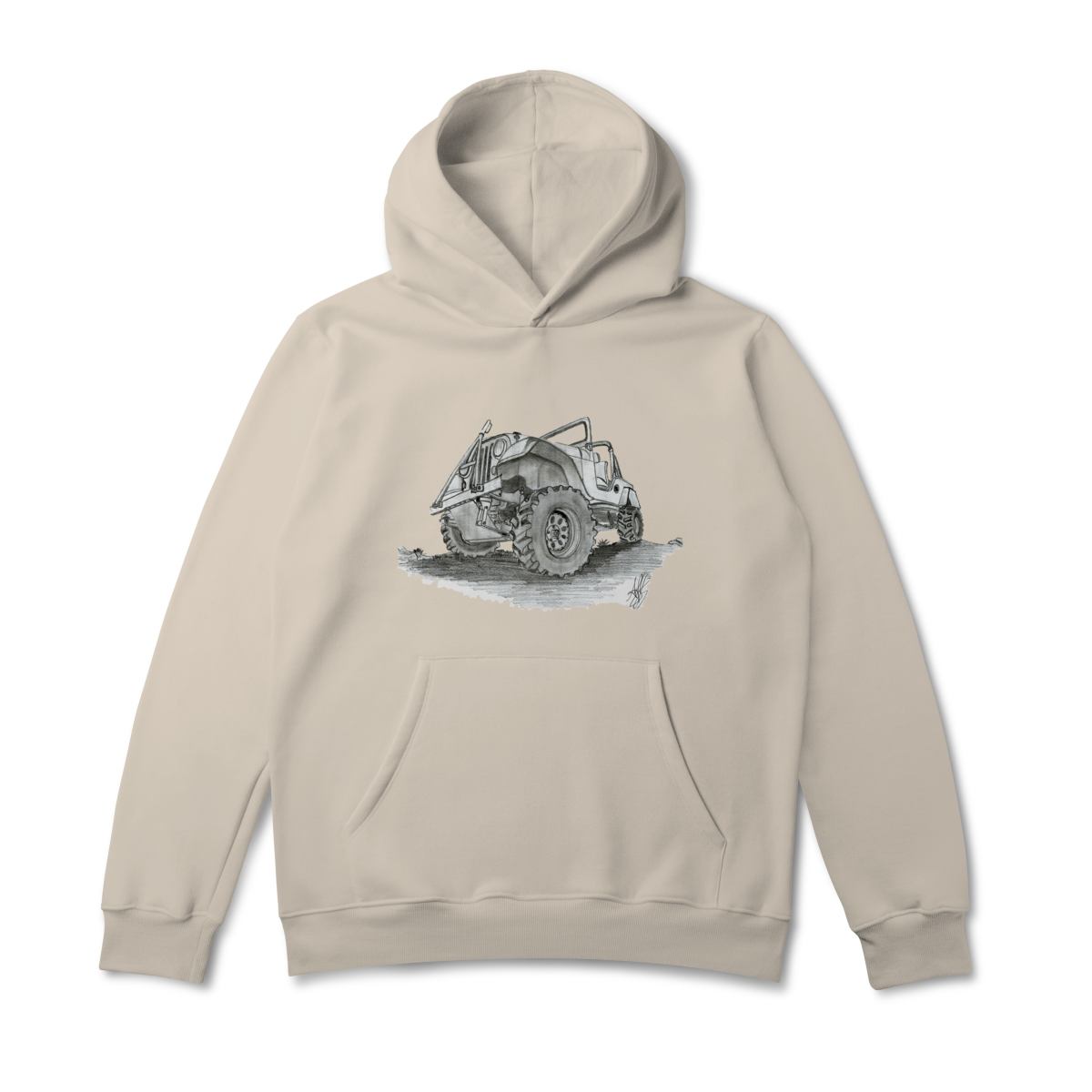 Jeep Willys Sketch | Moletom Canguru