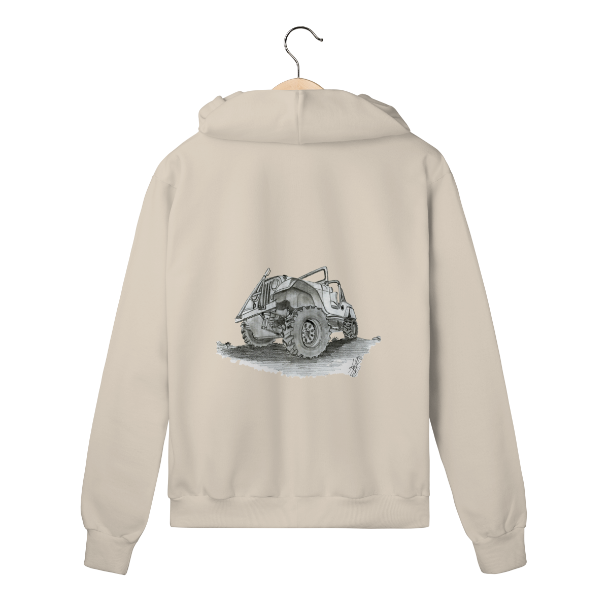Jeep Willys Sketch | Moletom Zíper