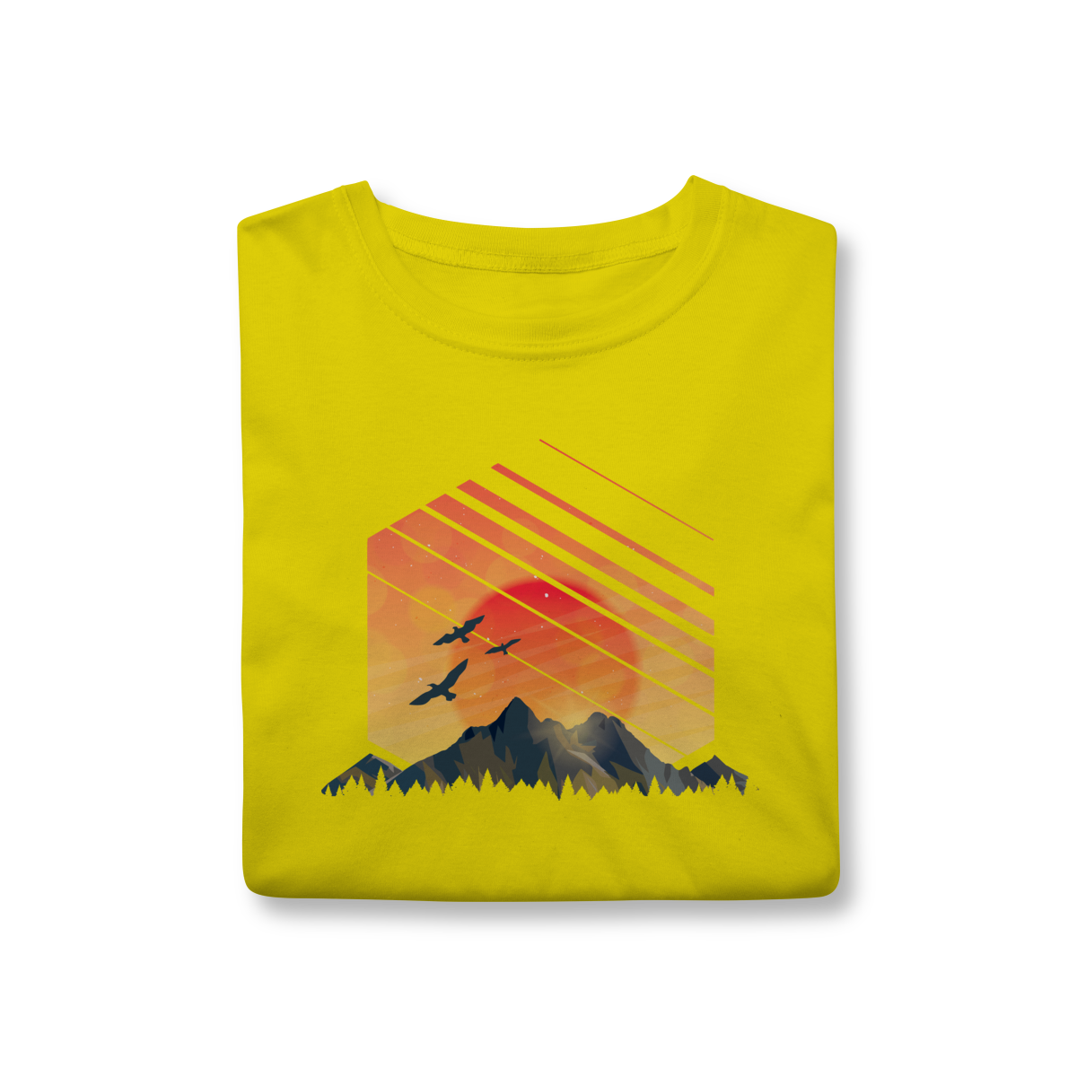 Camiseta Unisex - Por do Sol nas Montanhas