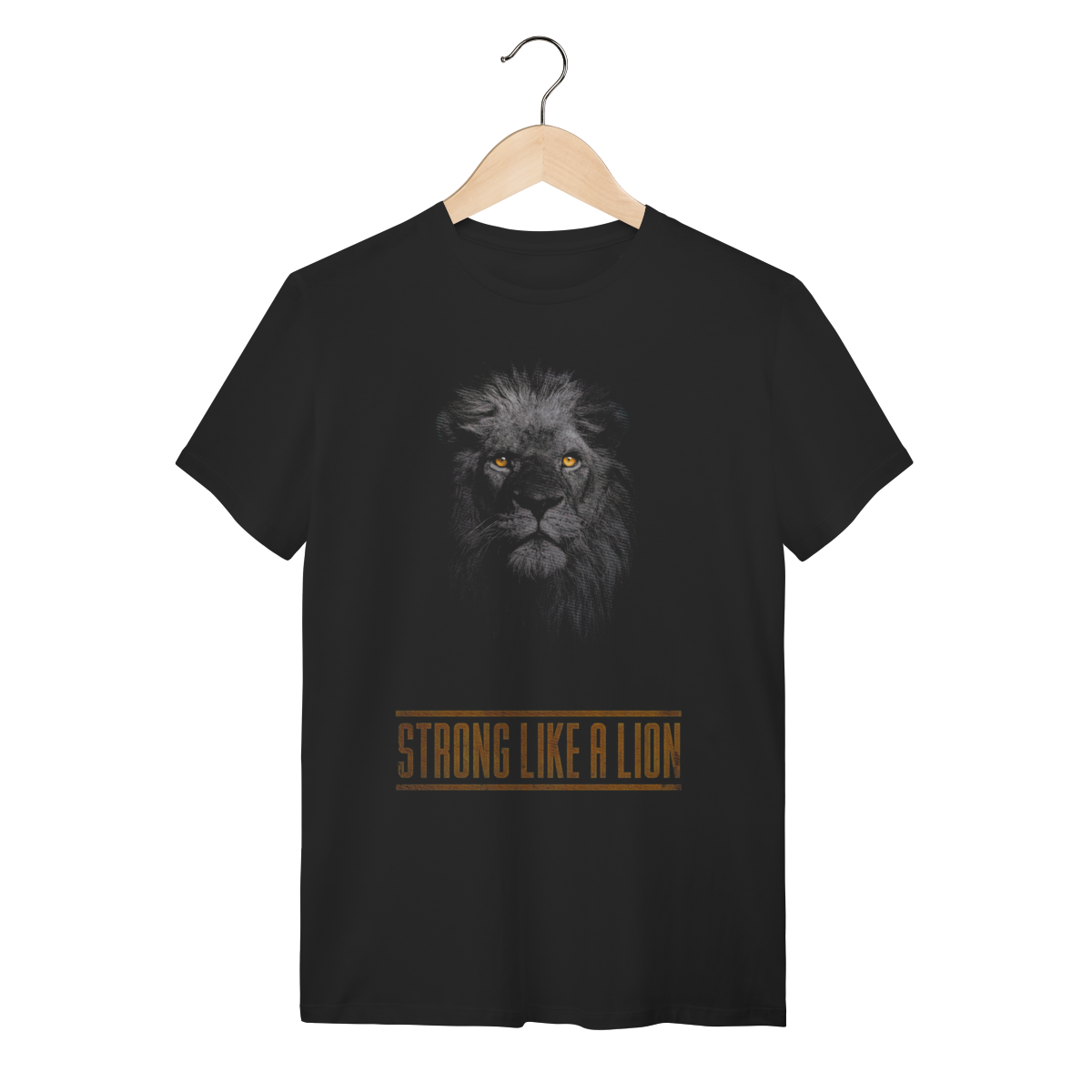 Camiseta Leão Strong Like a Lion Algodão Estampa Minimalista