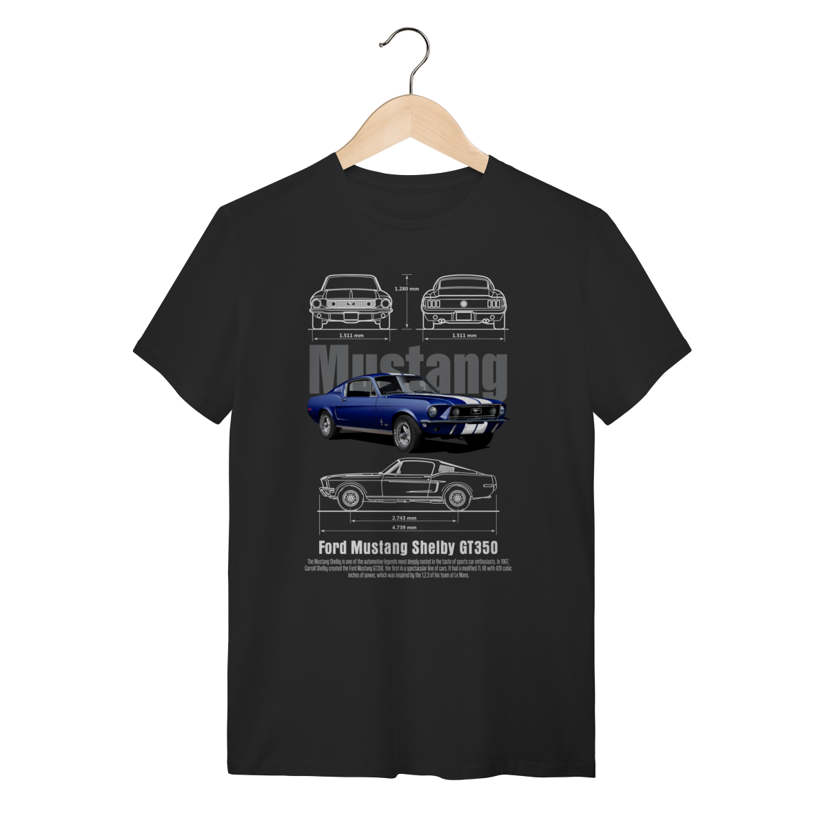 Camiseta Ford Mustang Shelby GT350 - Muscle Car Clássico