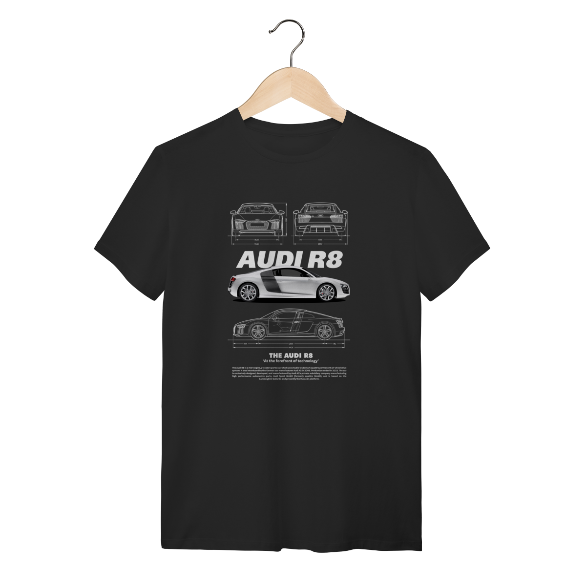Camiseta Audi R8 White Edition - Design Blueprint Minimalista