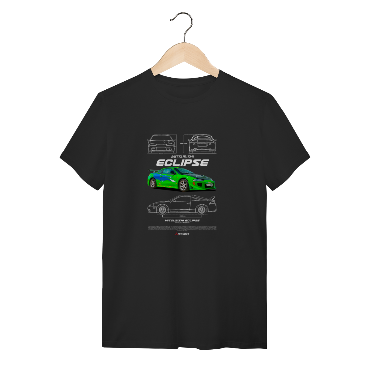 Camiseta Mitsubishi Eclipse Verde - Estampa Ícone Fast & Furious 