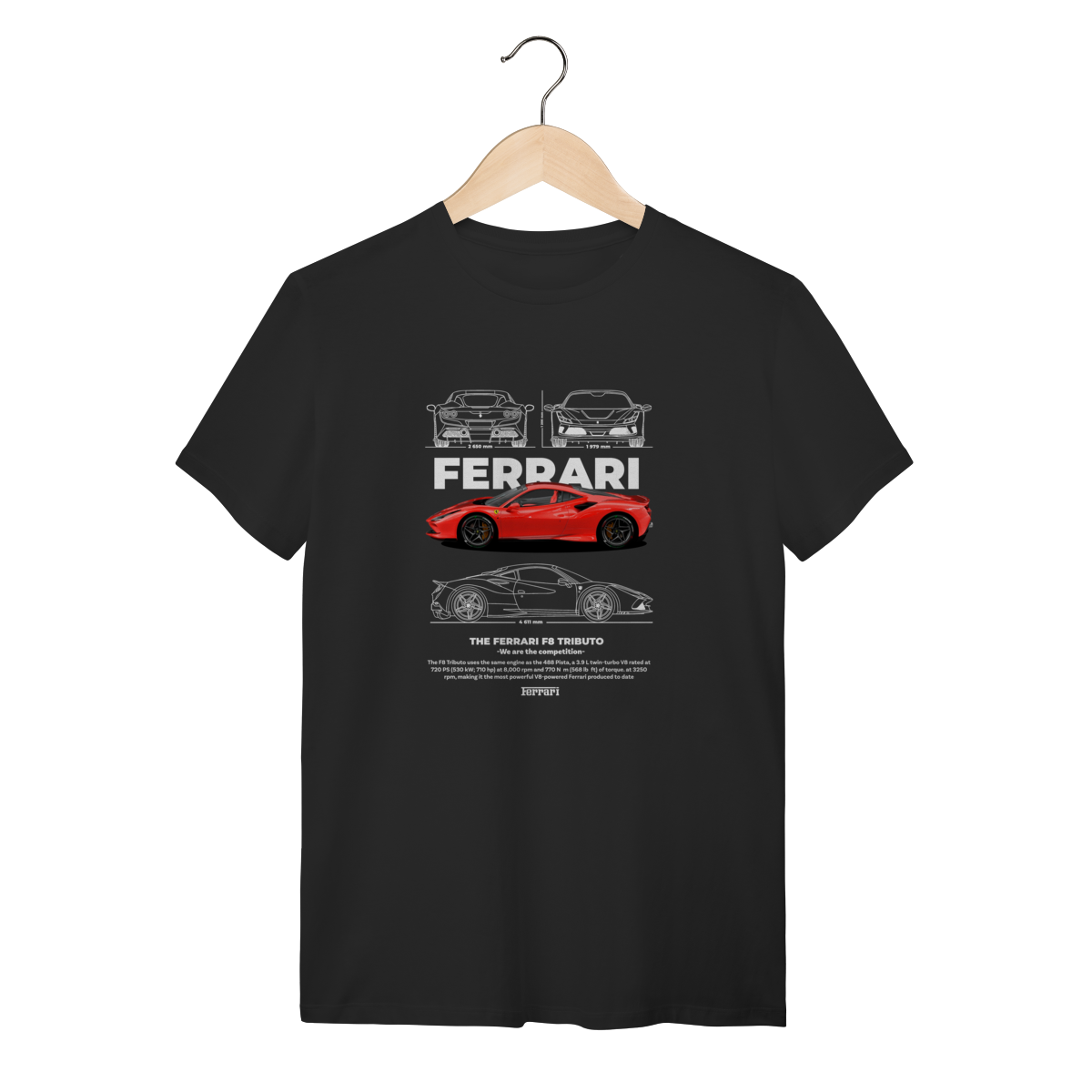 Camiseta Ferrari F8 Tributo - Estampa Performance V8