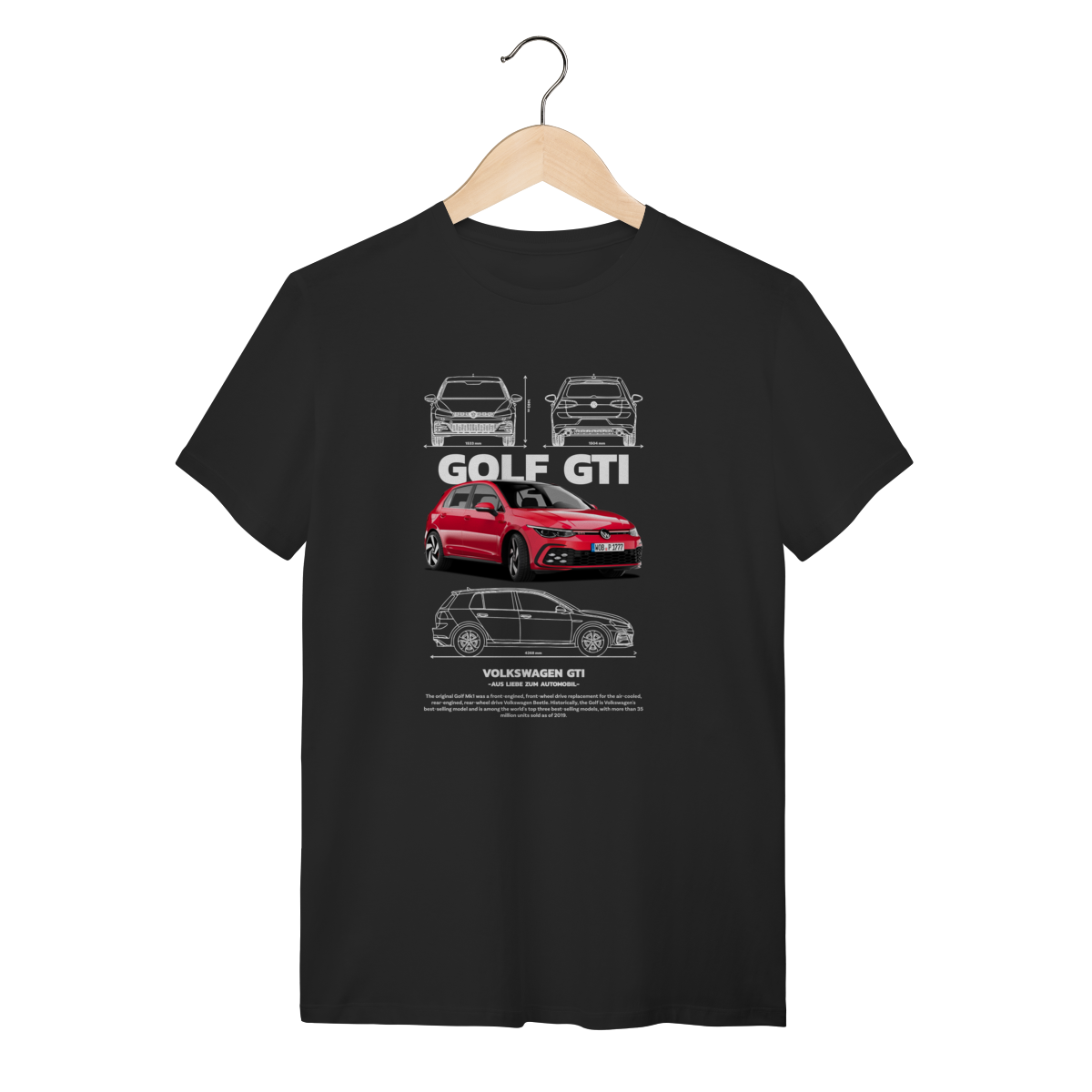 Camiseta VW Golf GTI Vermelho - Estampa Hot Hatch Legend