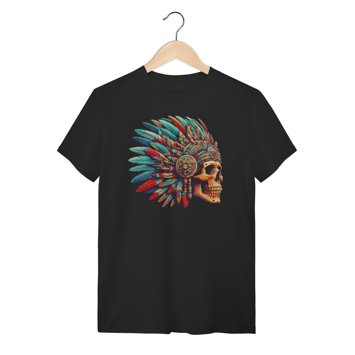 Camiseta Caveira Tribal Color - Explosão de Cores Streetwear