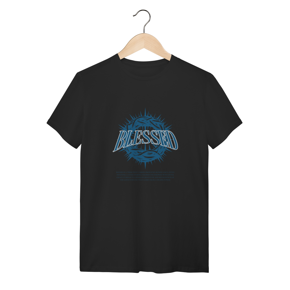 Camiseta Blessed Coroa de Espinhos - Streetwear Cristão - Preta