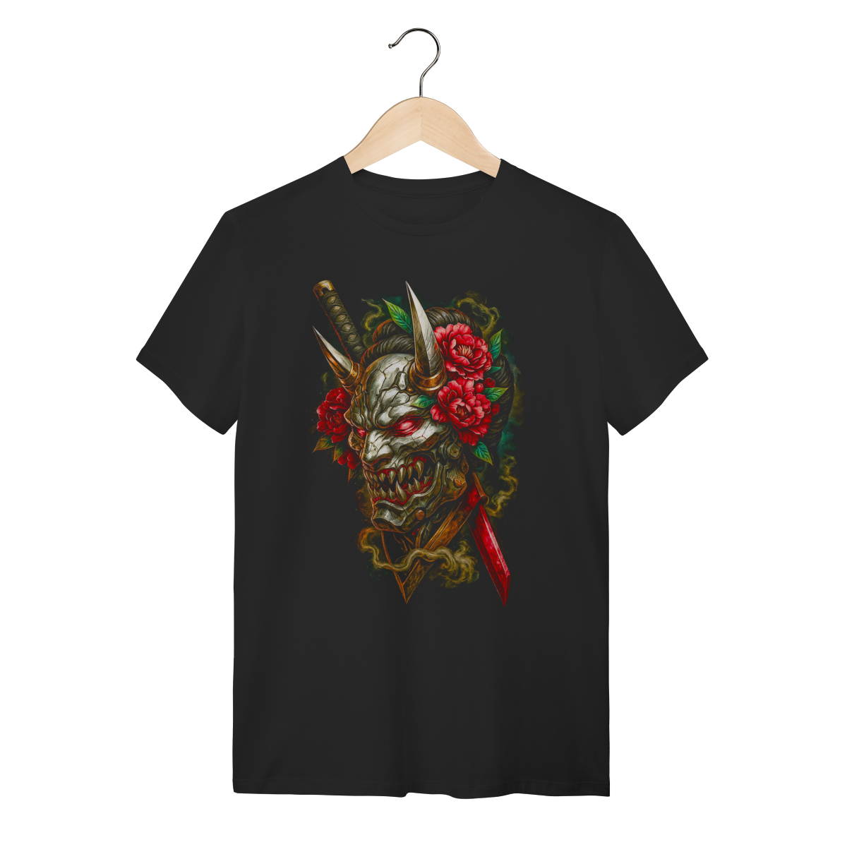Camiseta Cyber Oni Mask - Peony & Blade 