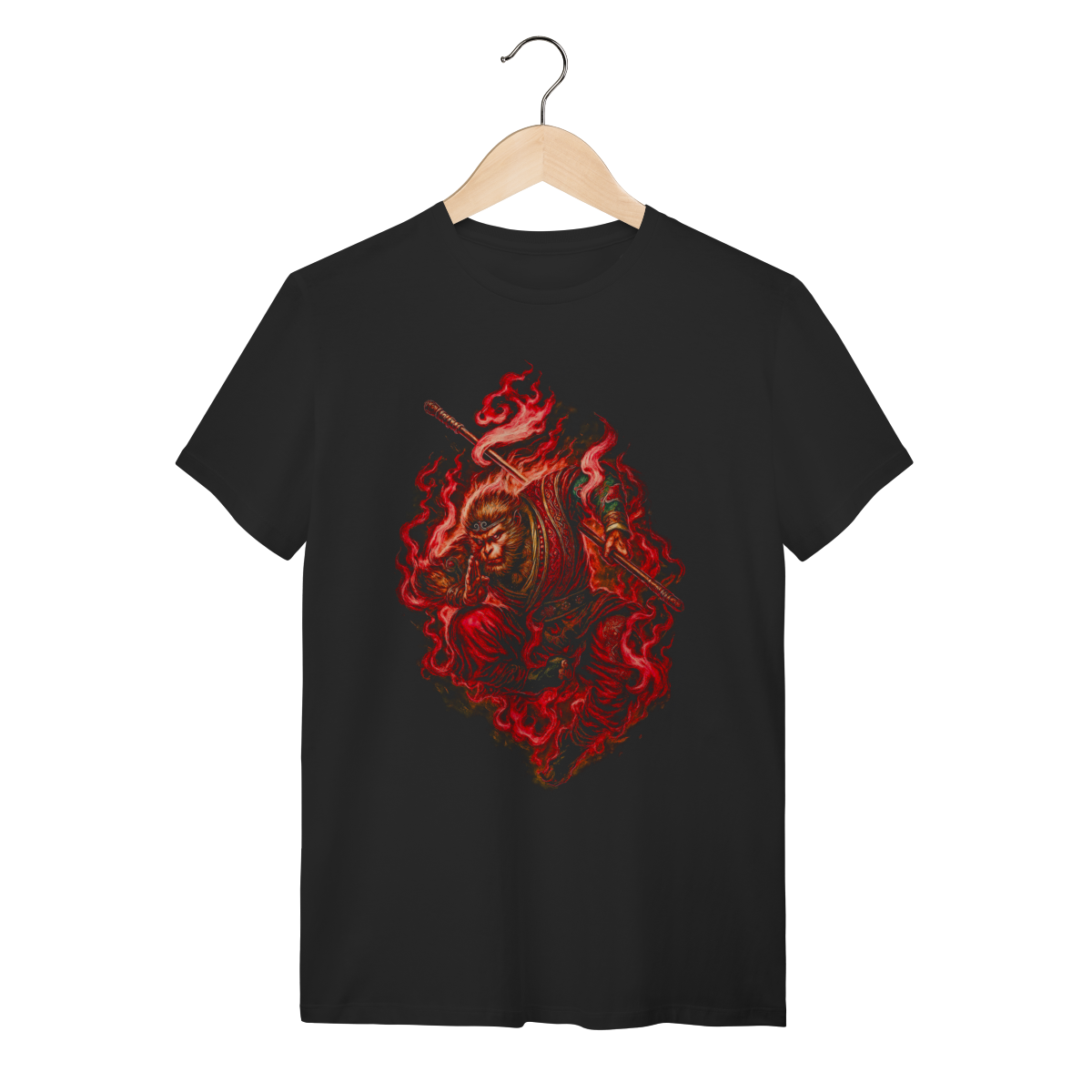 Camiseta Algodão Premium - Sun Wukong Rei Macaco Flamejante 