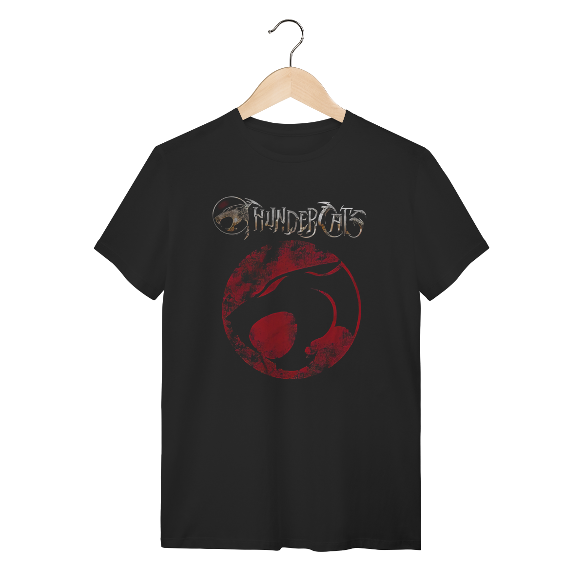 Camiseta ThunderCats Logo Envelhecido Preta Algodão