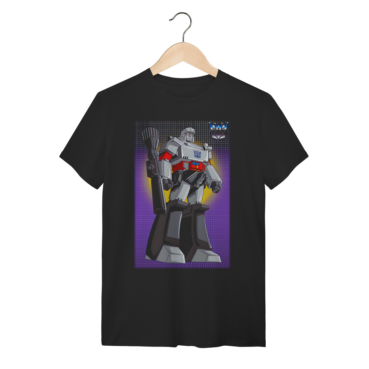 Camiseta Megatron Transformers Preta 100% Algodão Retrô