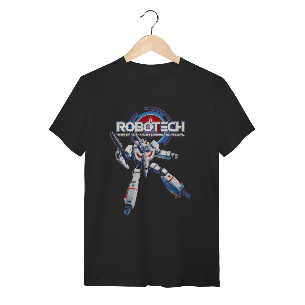 Camiseta Robotech The Macross Saga Preta 100% Algodão