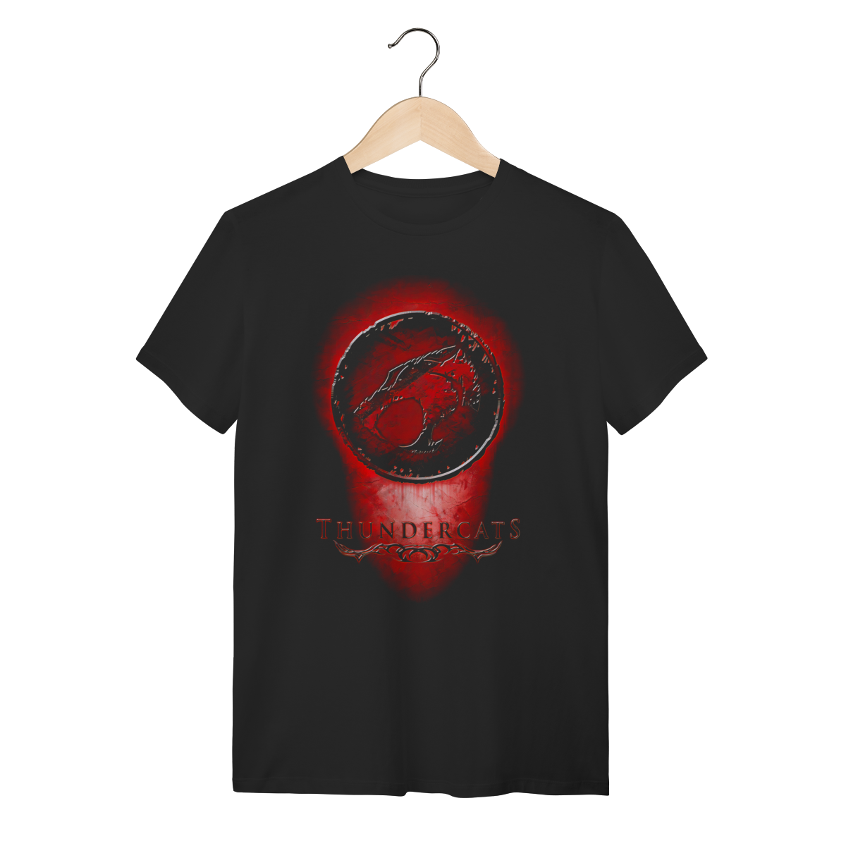 Camiseta ThunderCats Logo Vermelho 3D Preta Algodão