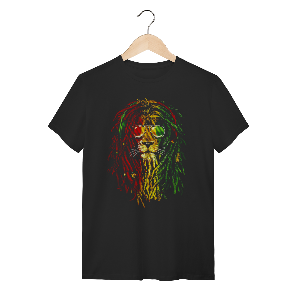 Camiseta Leão Reggae Dreadlocks Cores Rasta Algodão 