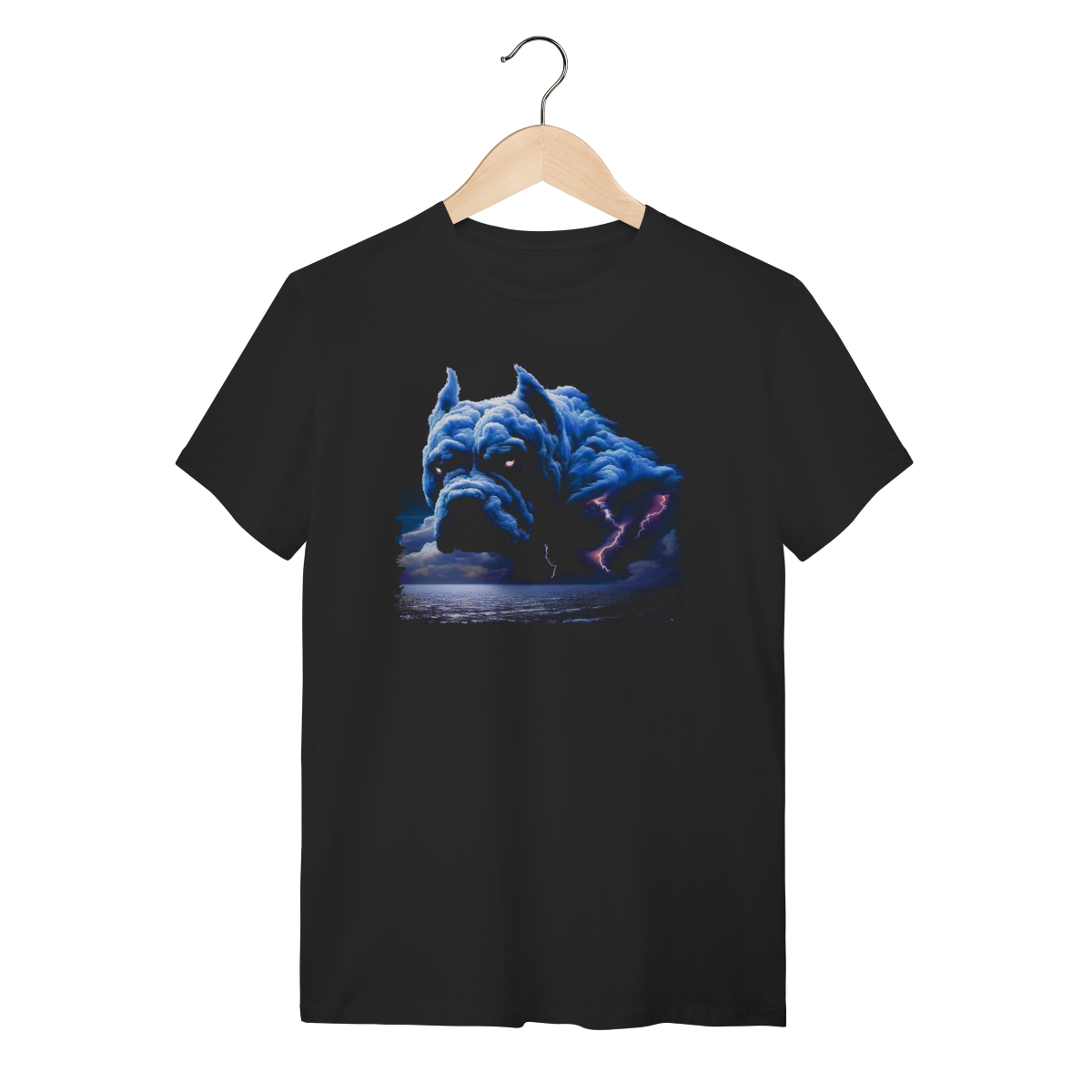 Camiseta Pitbull Tempestade de Raios Estampa Surrealista Algodão
