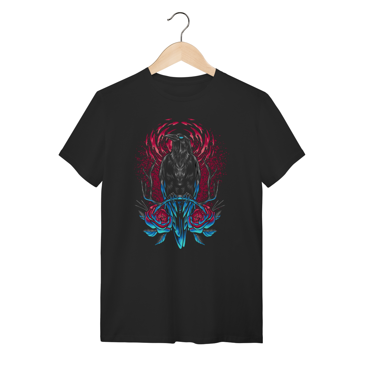 Camiseta Streetwear Arte Corvo Misterioso